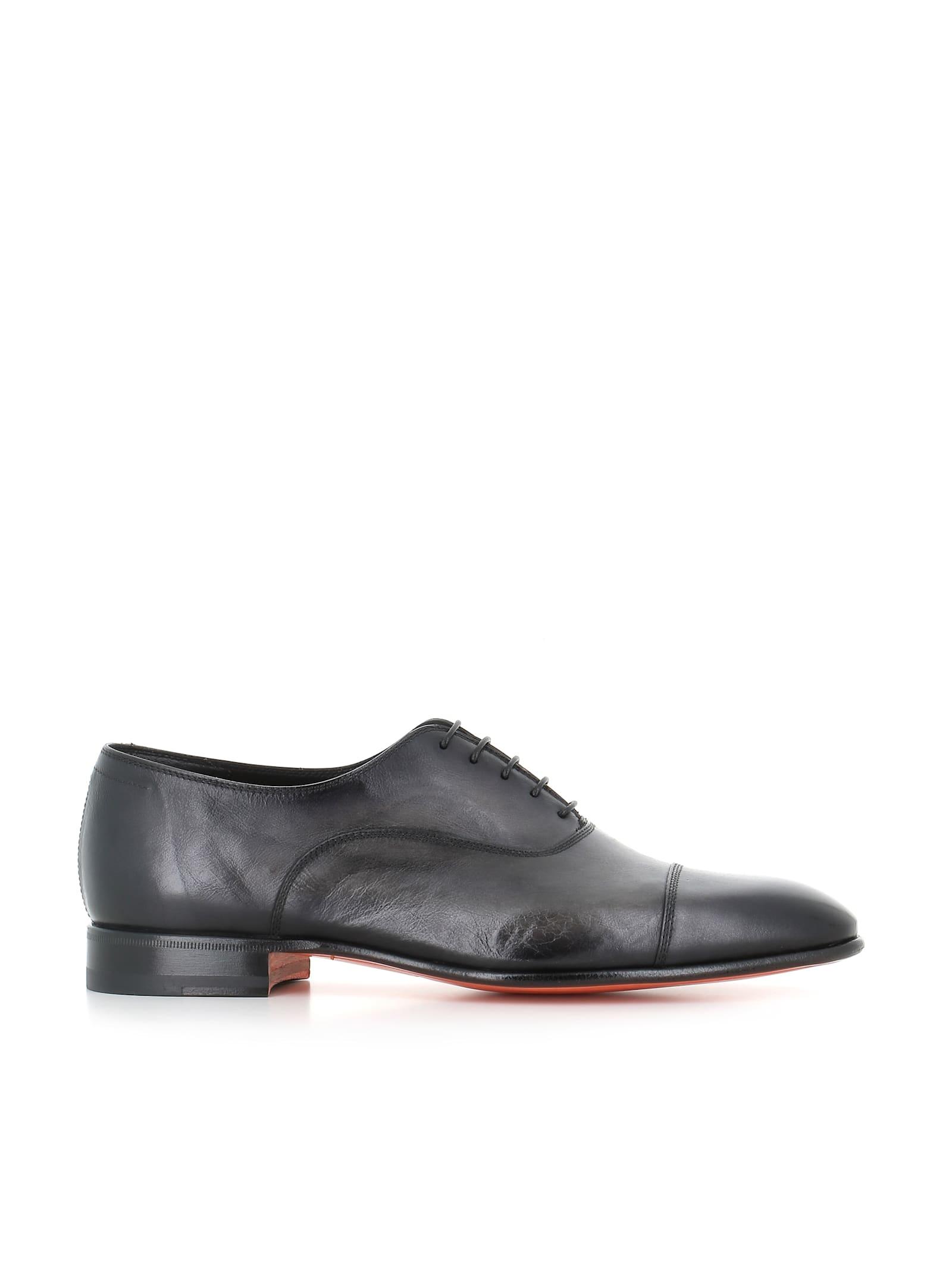 Santoni Oxford Archie — vista lateral, pàtina
