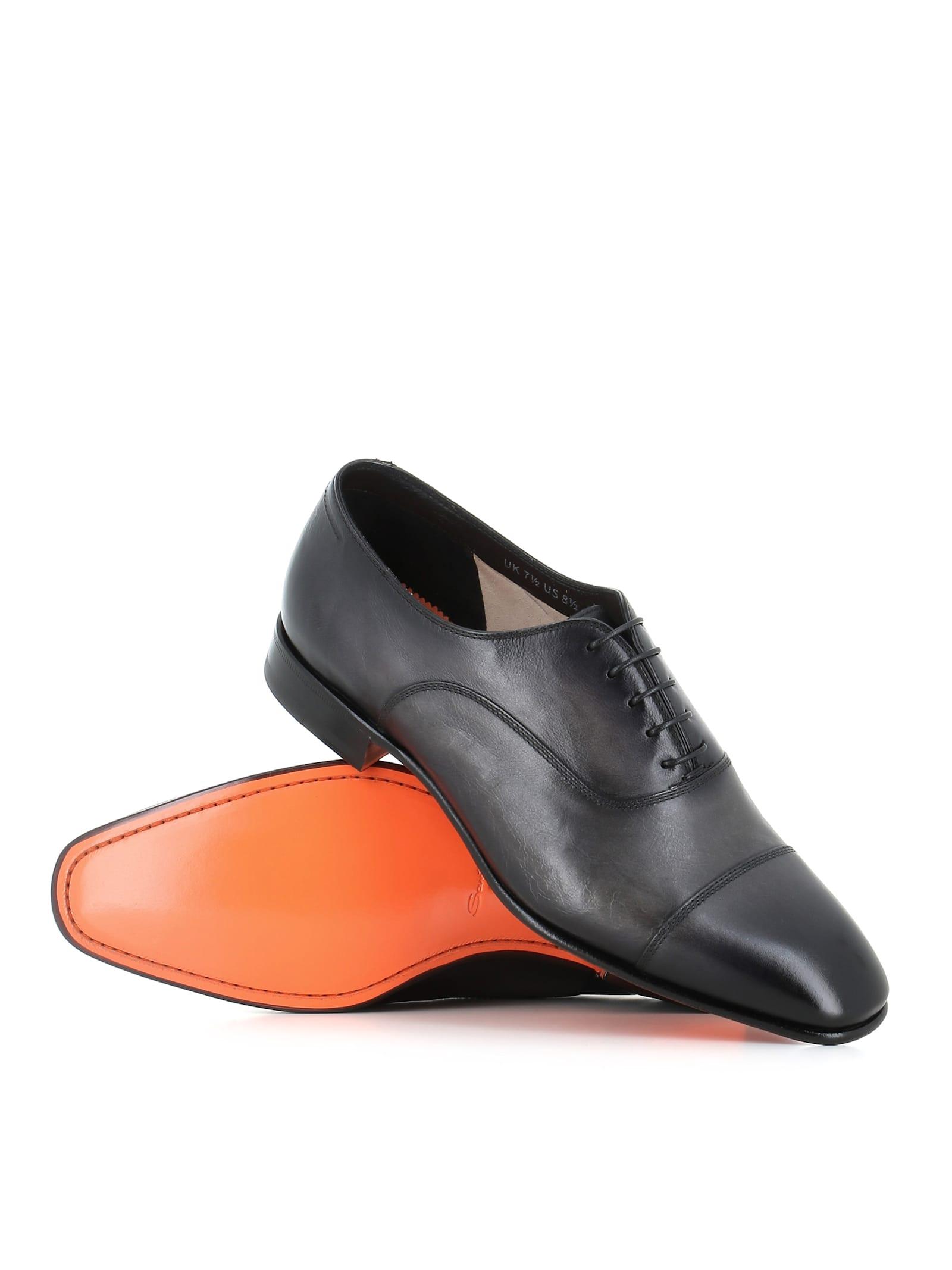 Santoni Oxford Archie — pàtina marró pintada a mà