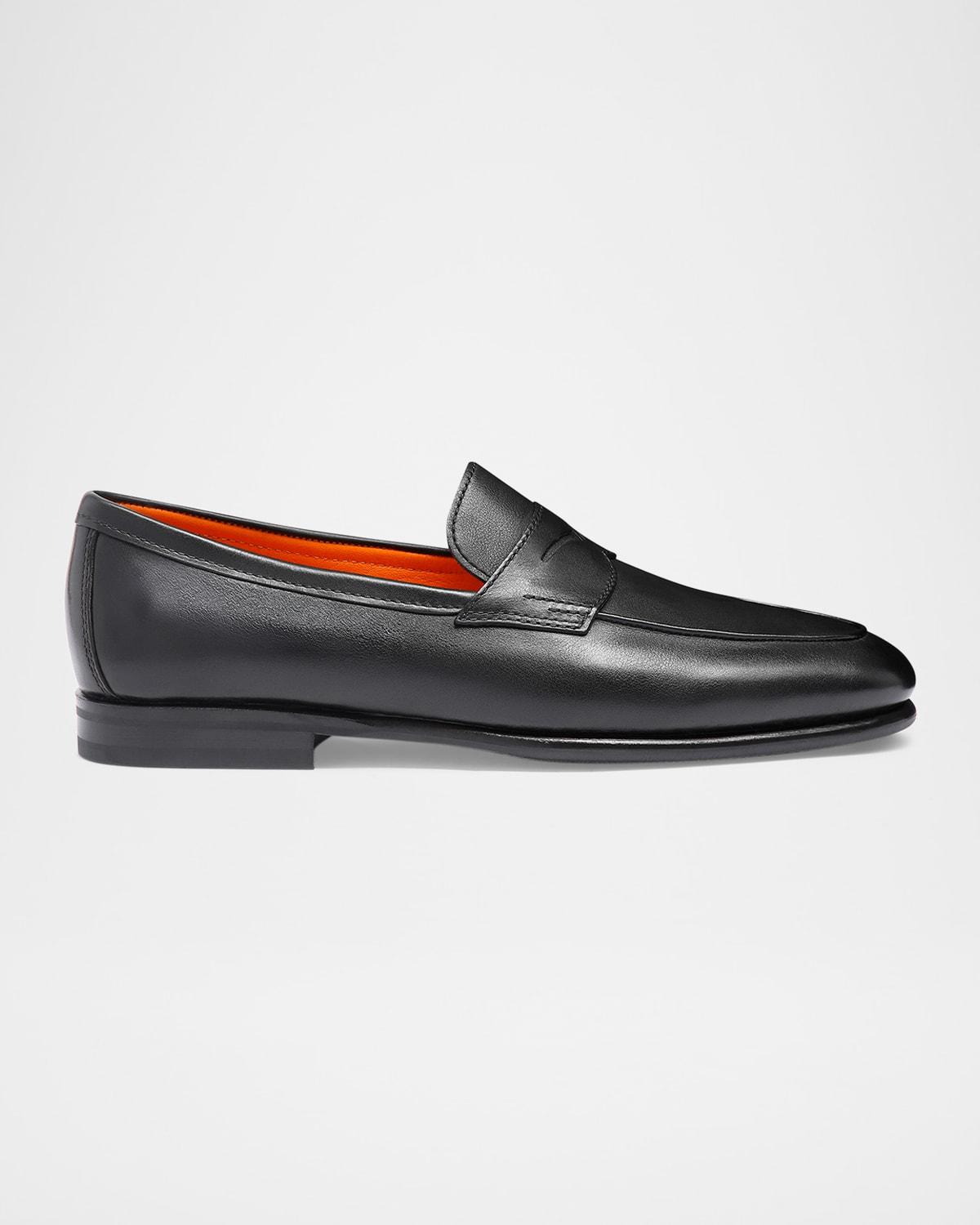 Santoni Carlo penny loafer en negre