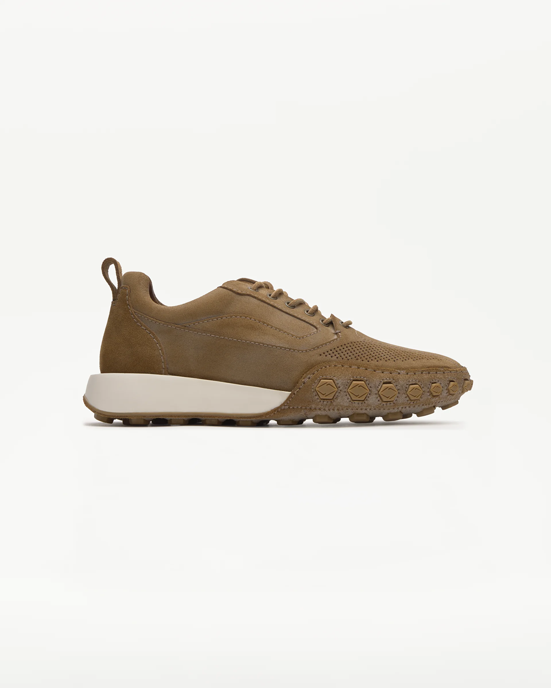 Lottusse Nauta Sneaker en cuir de vaca beige — vista superior