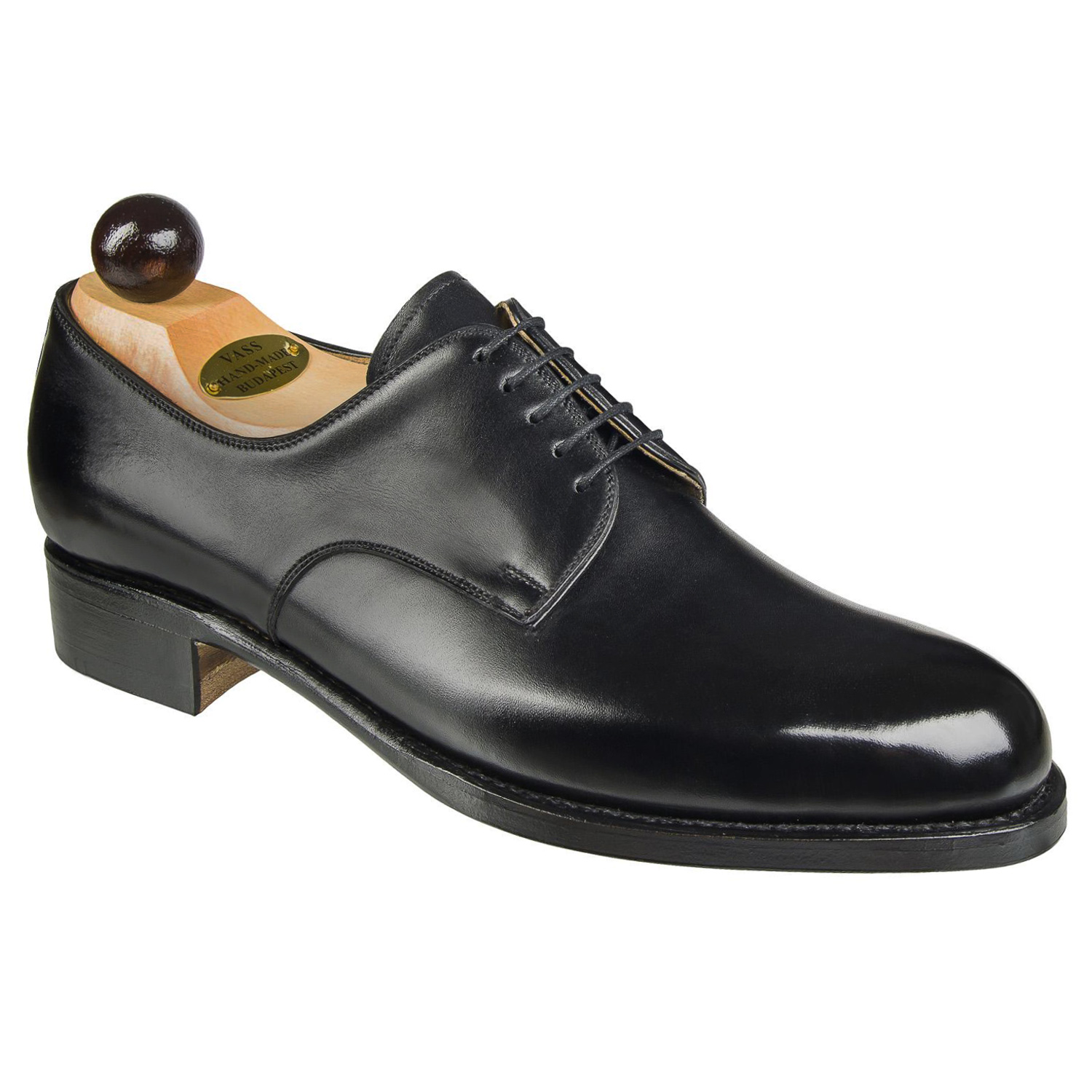 Vass London 5-eyelet Derby en vedell negre — horma P2