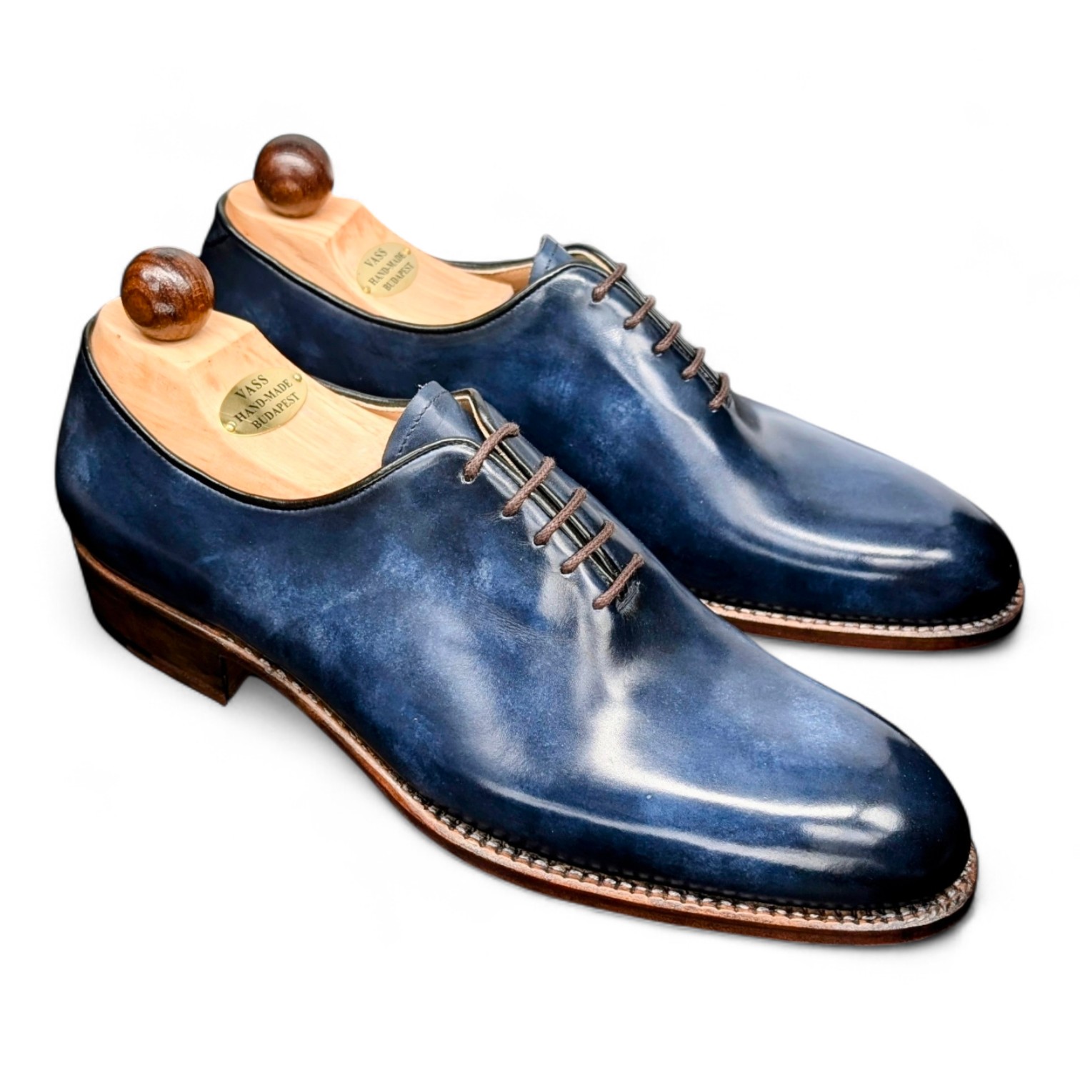 Vass Wholecut Museum Blau — Budapest hand-welted